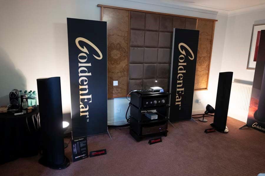 GoldenEar loudspeaker demonstration room at the North West Audio Show